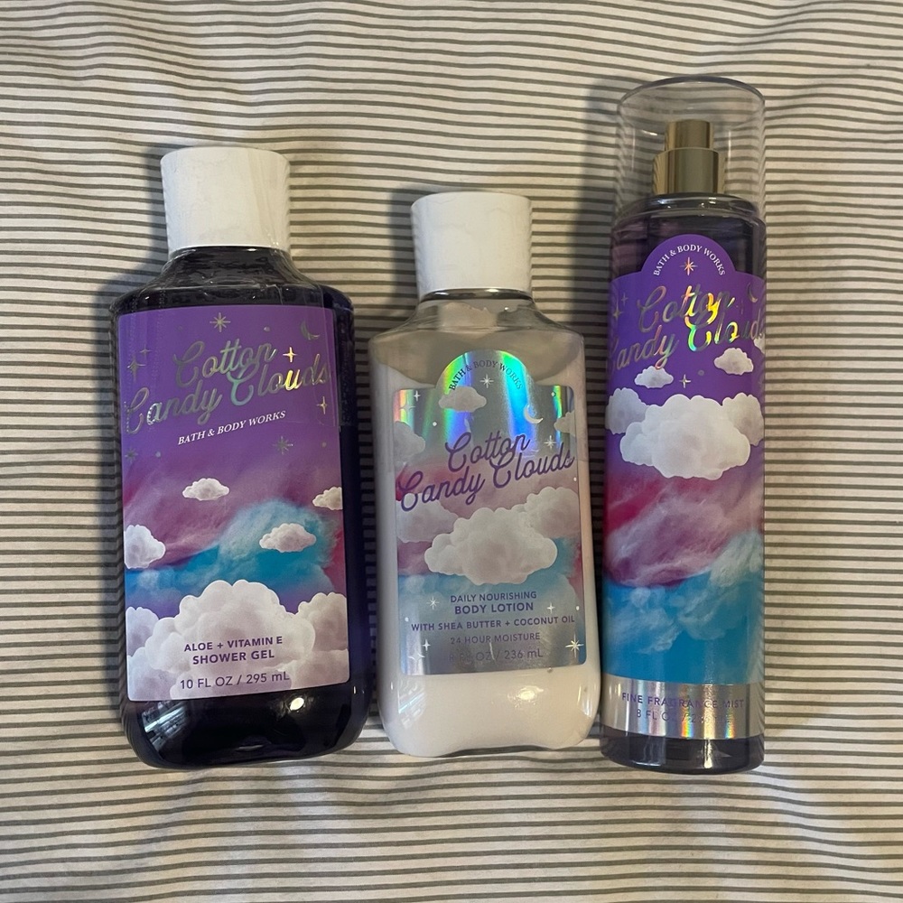 bath & body works cotton candy clouds bundle